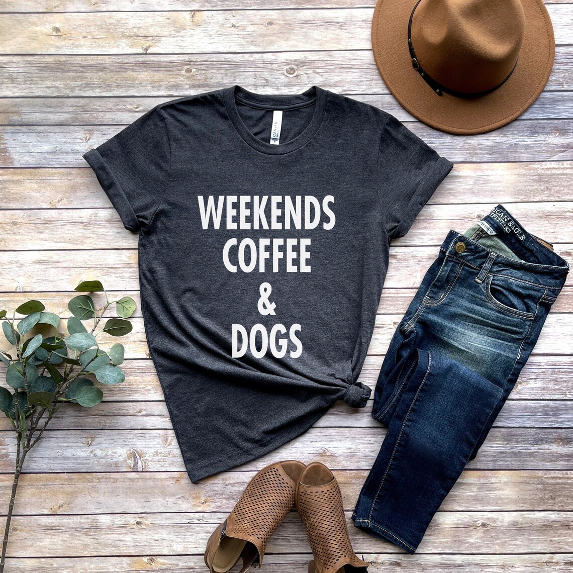 weekends coffee and dogs t shirt