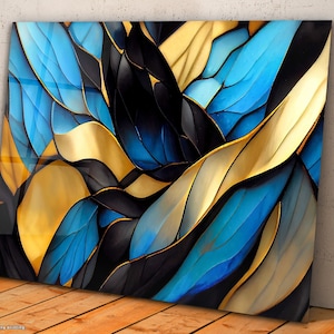 Fractal Stained Glass Wall Art: Tempered Glass, Panoramic Print