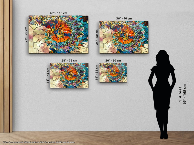 Mosaic Pattern Wall Decor Glass Wall Art Print Durable Glass Etsy