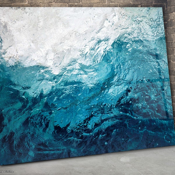 Glass Wall Art Ocean Glass Art Tempered Large Glass Wall Art Housewarming Gift Ocean Wall Decor Glass Art Printing