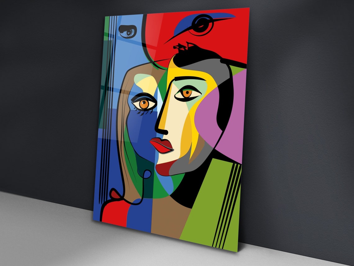 Cubism Wall Art Modern Glass Wall Art Cubism Art Paint Etsy