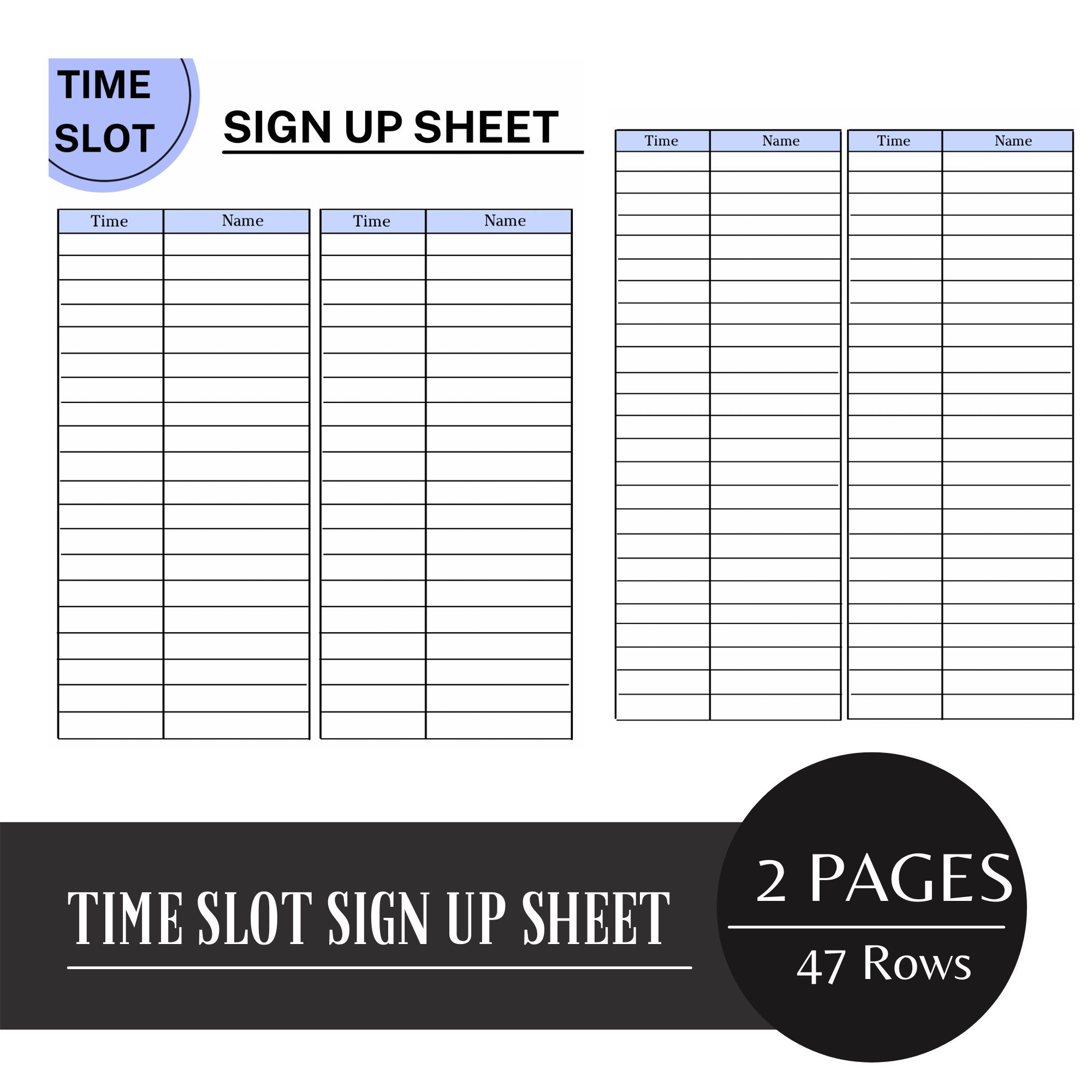 Time Slot Sign Up Sheet Sign Up Form Printable CV Template Etsy time-slot-sign-up-sheet-template-excel-best-calendar-example
