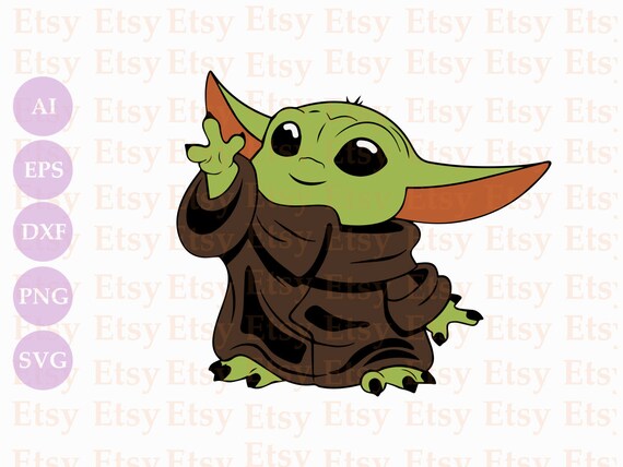 Baby Yoda Svg File For Cricut Baby Yoda Layered Svg Baby Etsy