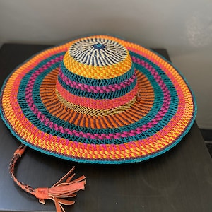 Straw hat, woven sun hat, summer hat, Bolga sun hat, African hat