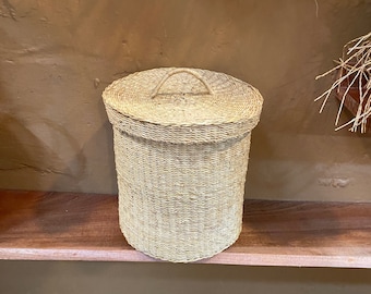 Storage basket, woven basket, African basket, natural woven basket, Bolga basket,