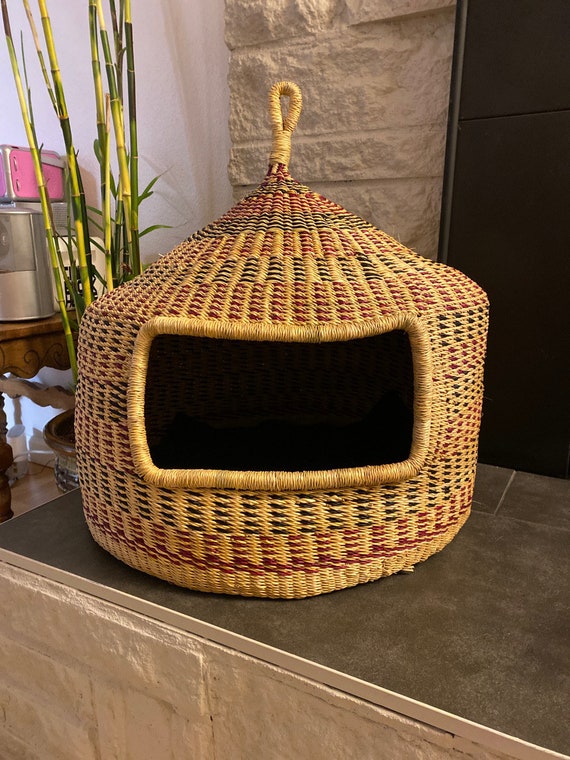 Buy Cat Basket Woven Cat Bed African Cat Basket Decorative Cat Basket Durable Woven Pet Bed Online in India Etsy