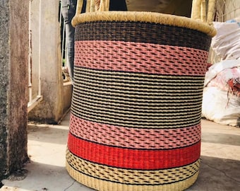 Bolga Laundry basket, woven basket, storage basket, African woven basket,