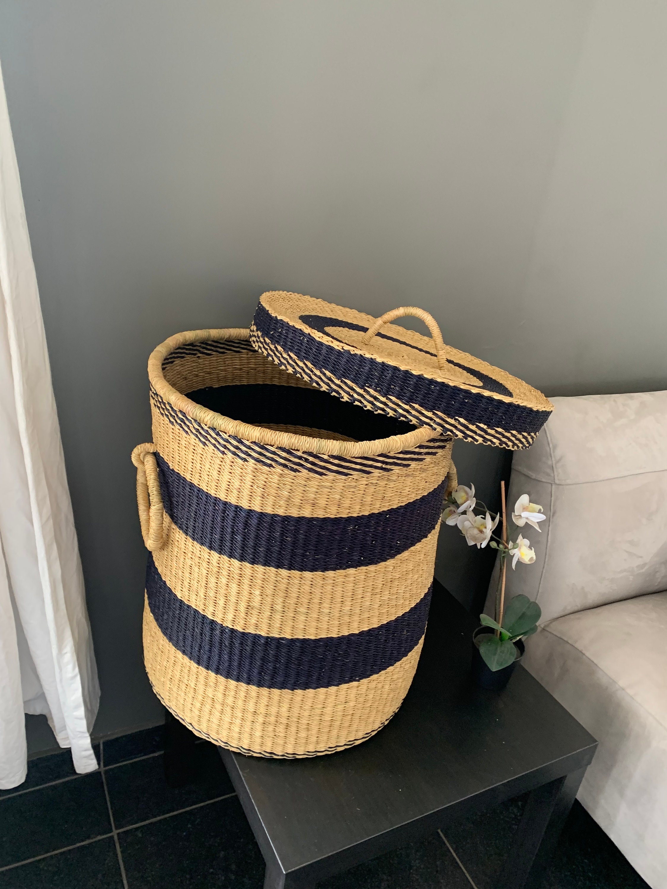 Woven Laundry Basket Laundry Basket With Lid Bolga Basket - Etsy
