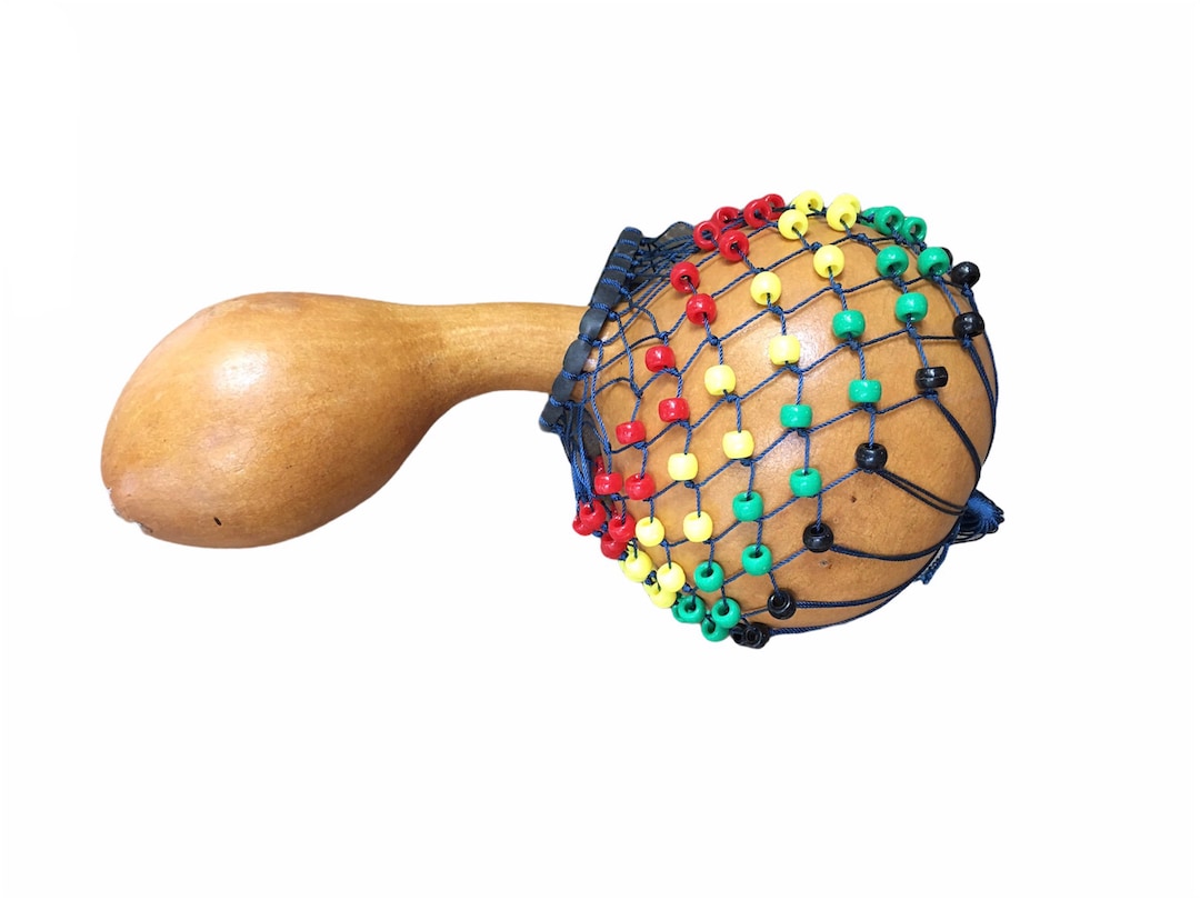 Beaded Shekere Agbe Musical Instrument Mascara From Ghana Etsy