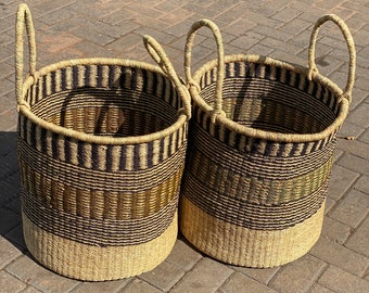 Woven laundry basket, storage basket, African basket, woven hamper,