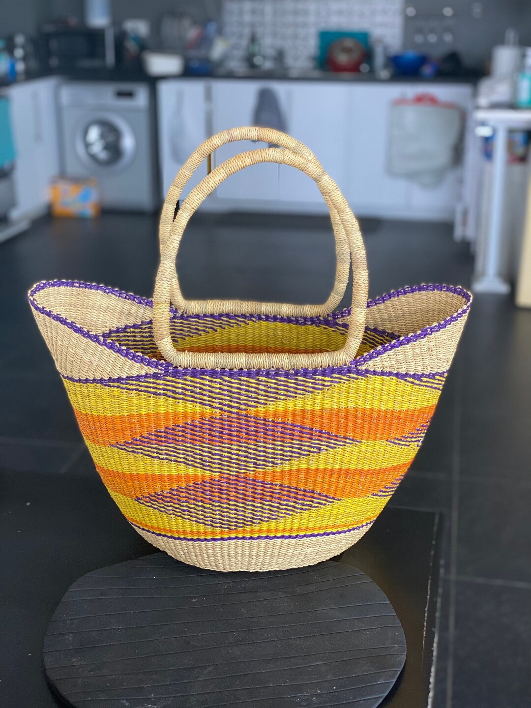 African Woven Basket, Bolga Basket, Woven Basket, Handmade Basket, Home