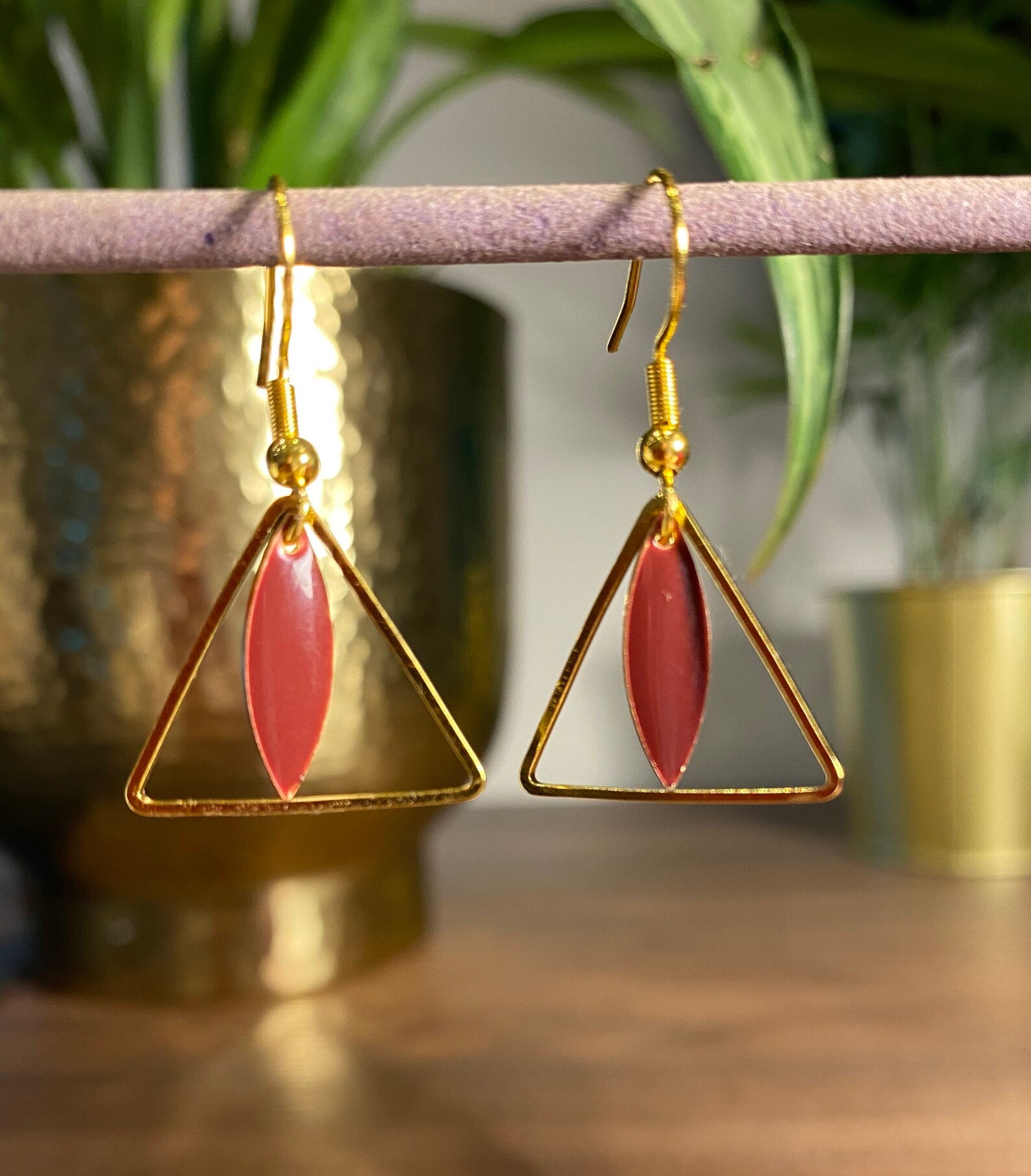 Triangle earrings Etsy