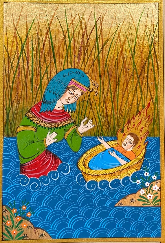 Handmade Ottoman Miniature Painting / Baby Moses - Etsy