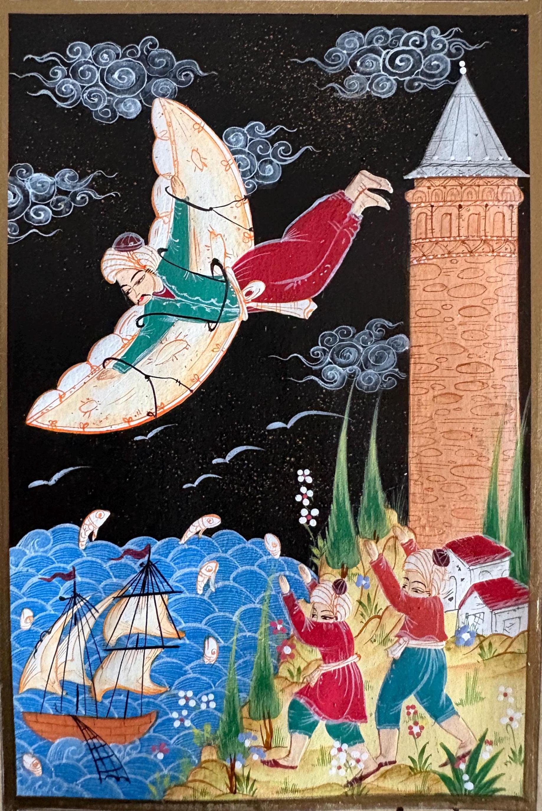 Otomdan Miniature Painting/ 'polymath Ahmed the Wise' (hezarfen