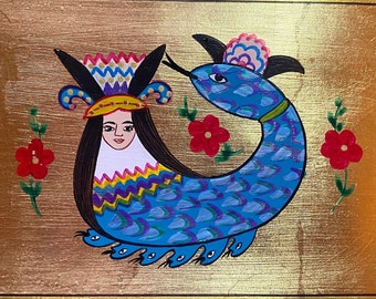 Shahmaran Decorative Art Painting,Basilisk Home Decor Wall