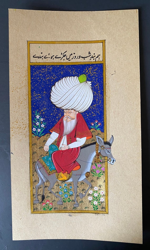 Handmade Ottoman Miniature Painting / Hodja Nasreddin - Etsy