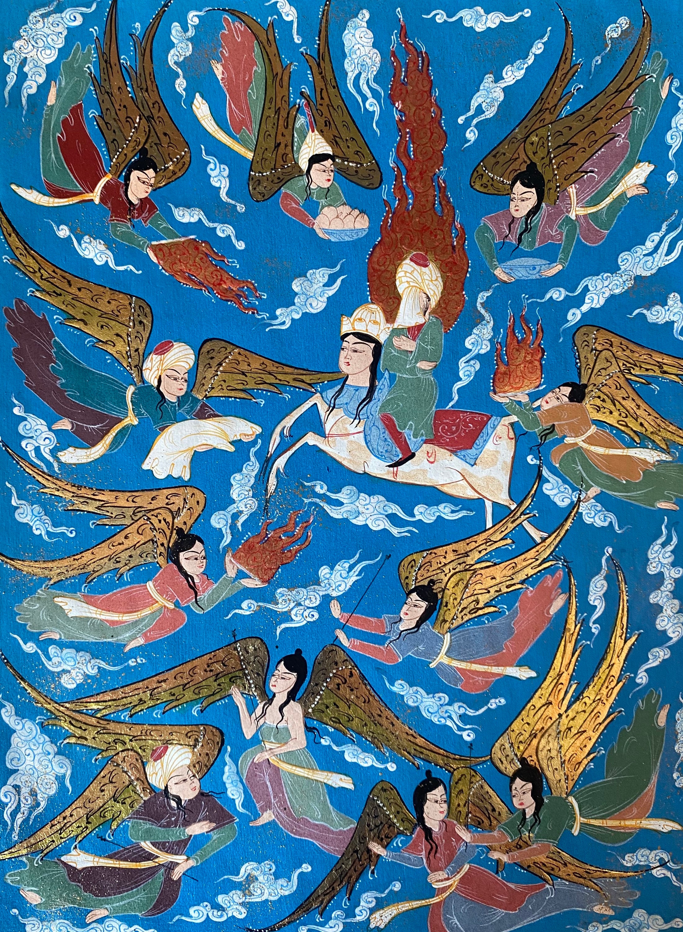 洋書　Ottoman Painting ミニアチュール 大型本 Handmade Ottoman Miniature Painting / Ascension(mİ'rac) - Etsy
