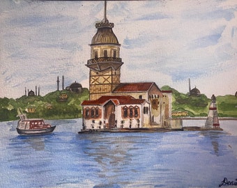 Watercolor Maiden's Tower