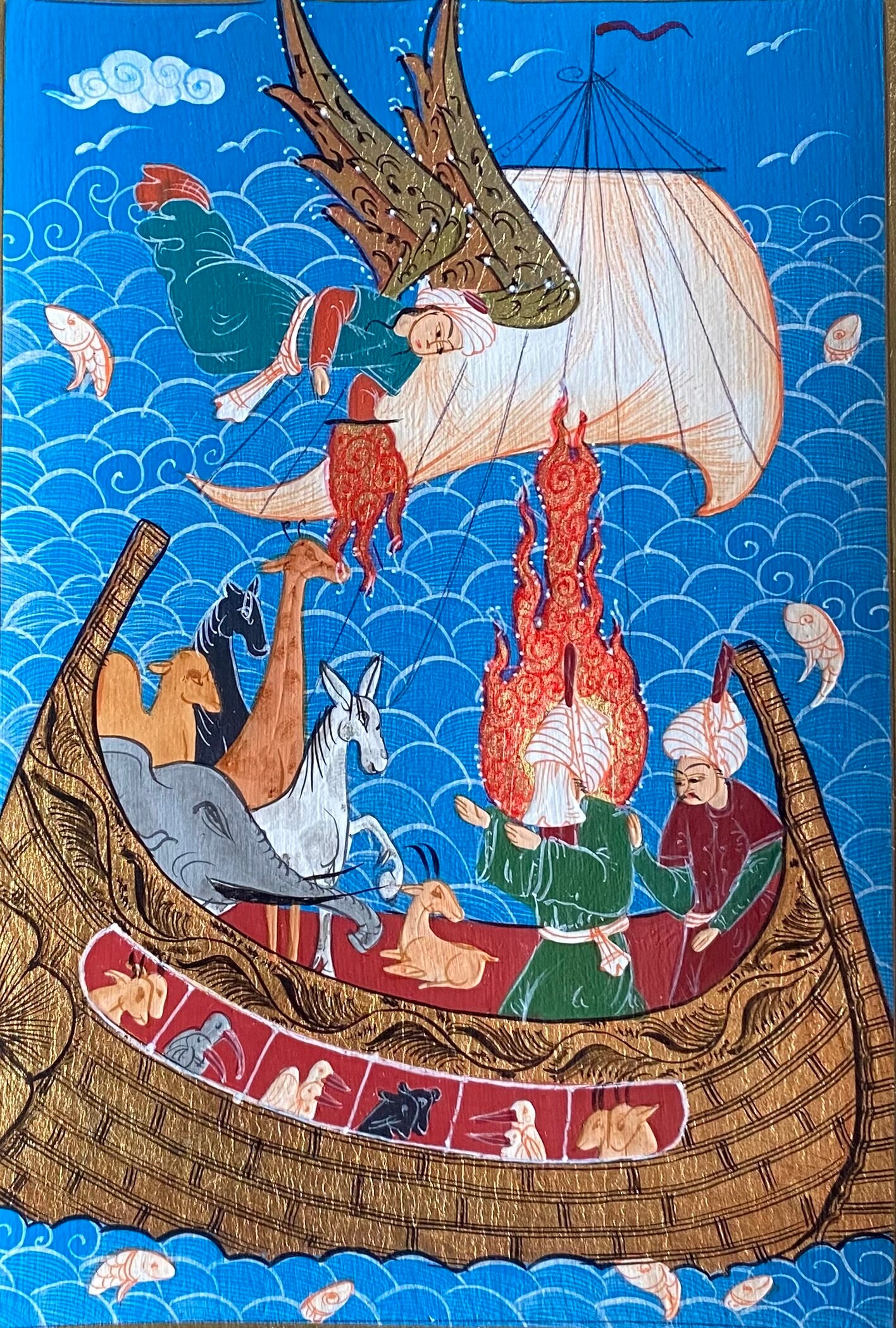 Handmade Ottoman Miniature Painting / Noah's Ark - Etsy