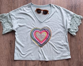 Lacy Good Day Upcycled Shirt