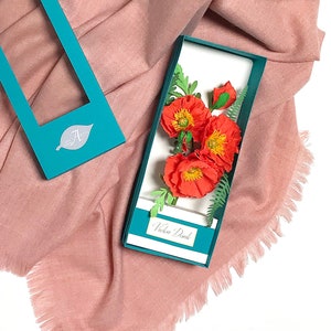 Blumen-Geschenk-Box | Papierblumen | Personalisierte Nachricht Geschenk | Sommerblumen | Handgemachte Bouquet | Papiermohn | Blumenarrangement