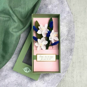 Biglietto floreale / Qualsiasi biglietto d'occasione / Scheda messaggio personalizzata / Biglietto per la festa della mamma 3D / Biglietto floreale fatto a mano / Carta fiorita di carta / Carta floreale