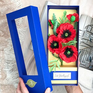 Blumen-Geschenk-Box | Papierblumen | Personalisierte Nachricht Geschenk | Sommerblumen | Handgemachte Bouquet | Papiermohn | Blumenarrangement