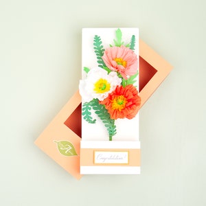 Confezione regalo floreale / papaveri islandesi / Regalo messaggio personalizzato / Fiori estivi / Bouquet fatto a mano / Papaveri di carta / Disposizione floreale