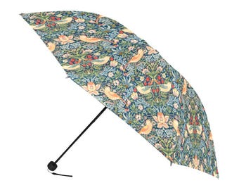 William Morris Botanical Folding Umbrella, Anti-UV Travel Umbrella