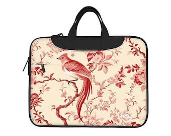 Vintage Bird Floral Laptop Bag | Shockproof Laptop Sleeve