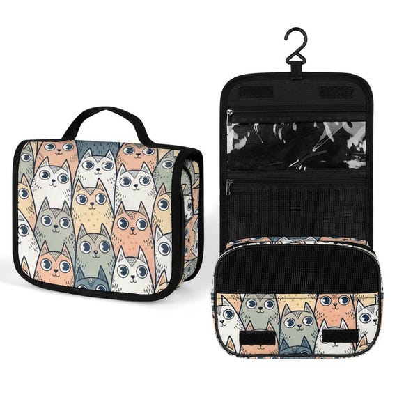 cute hanging travel toiletry bag Case Waterproof and clear pockets for wet items and TSA checks Terra Hanging Toiletry Bag in