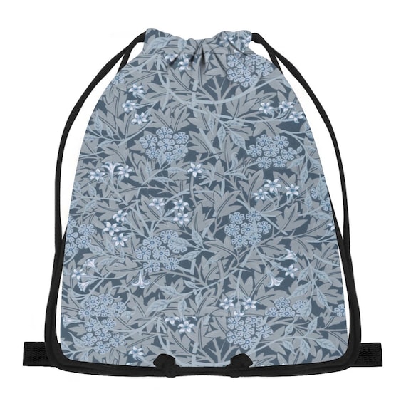 William Morris Floral Drawstring Backpack | Travel Laundry Bag - Etsy