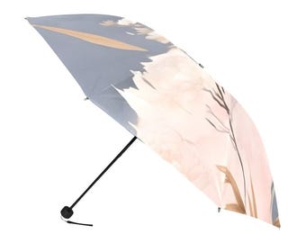 Blush bloemen opvouwbare paraplu, anti-uv zonbescherming, compact reisaccessoire