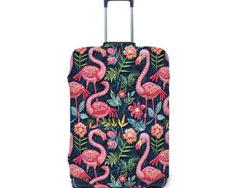Abstract Flamingo Luggage Cover – Fashion Art Travel Protector
