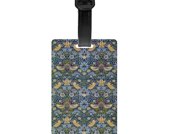 William Morris Bird-bagagelabel met bloemen, pvc-ID reistas