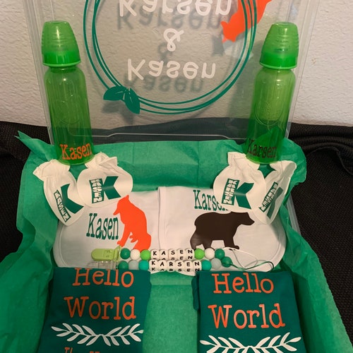 Baby Box Baby Gift Set Baby Bodysuit Baby Hat Baby Etsy