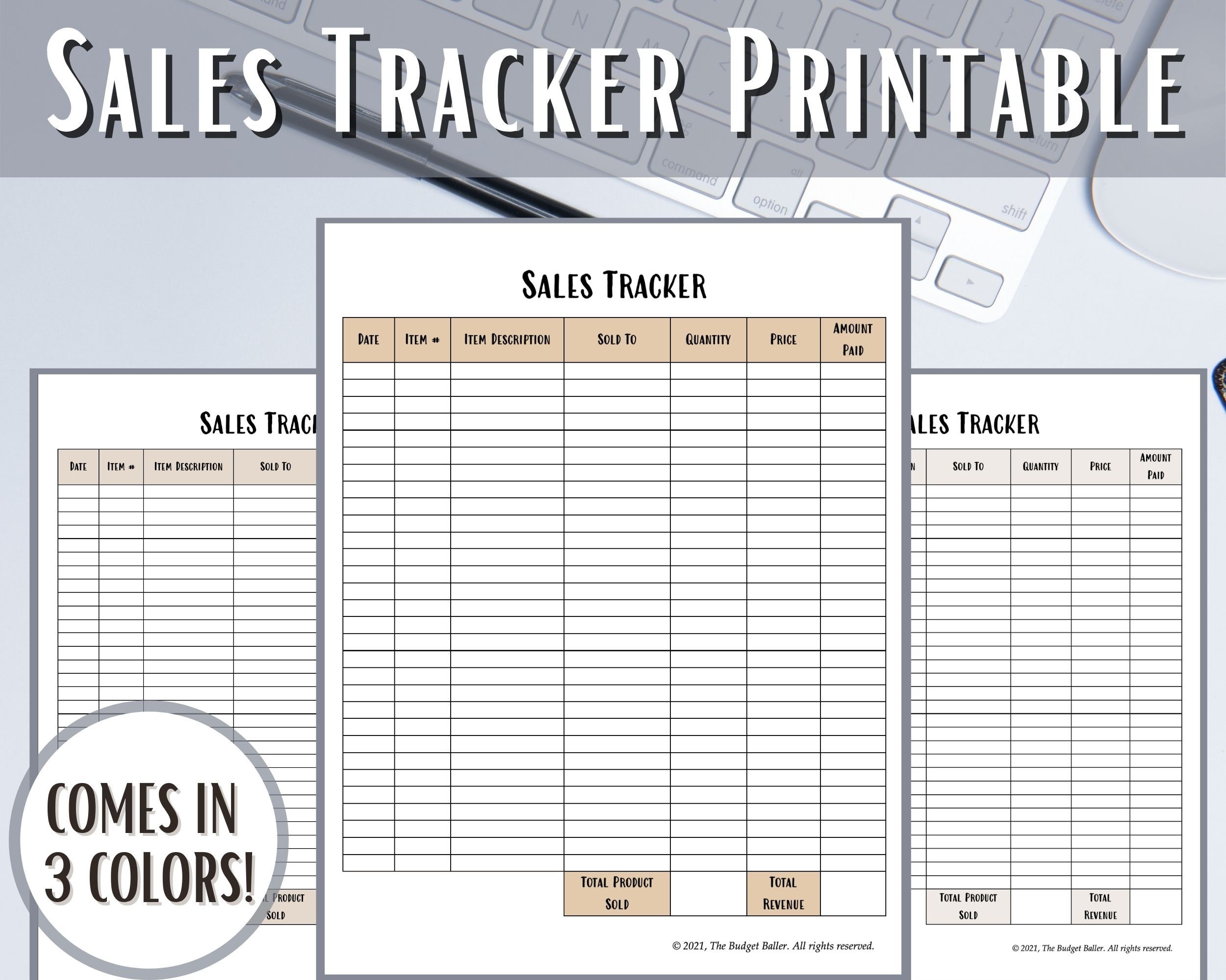 Sales Tracker Printable