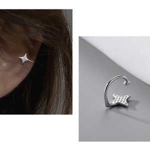 Sterling Silver Star Ear Cuff, Simple Ear Wrap, No piercing is needed image 7