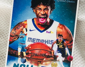 JA MORANT Memphis Grizzlies - Now & Then - Custom Novelty Basketball Card - SSP /10