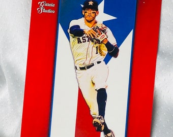 CARLOS CORREA - Houston Astros - Custom Novelty Baseball Card - Puerto Rican Pride