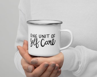 Taza de café de terapia ocupacional, vaso de taza de esmalte de autocuidado, regalo de graduación de terapeuta ocupacional de OT, primera línea