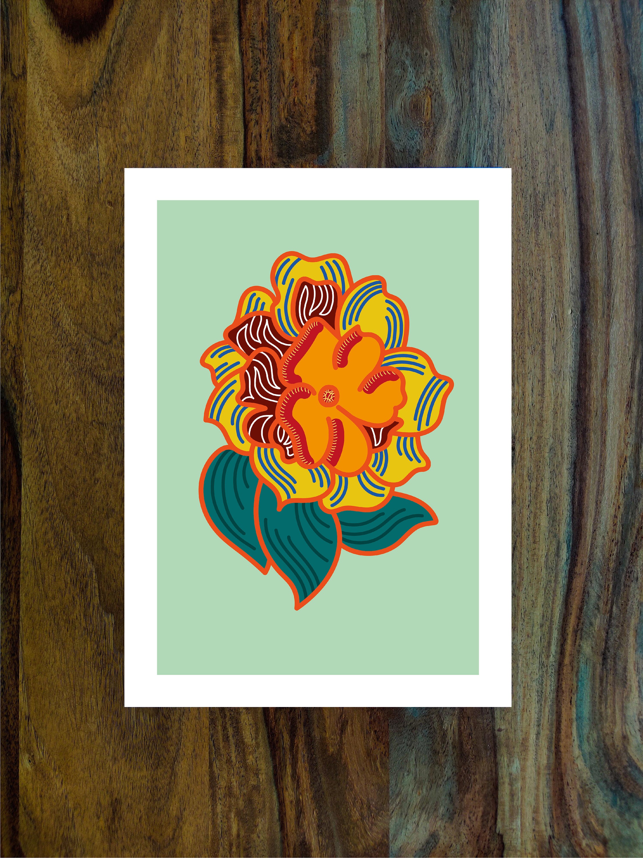 Affiche A4 | Pivoine Jaune 10% Pour L'association Sourire d'enfant