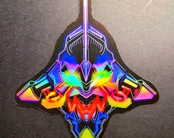 Neon Genesis Evangelion Mecha Art Head Anime Artwork Fanart Pegatina holográfica