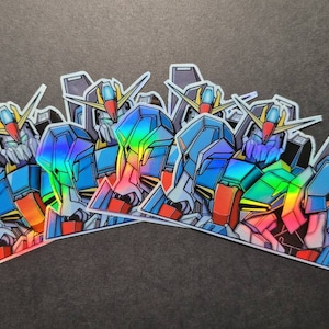 Zeta Gundam Fanart Holographic Gunpla Mobile Suit Sticker
