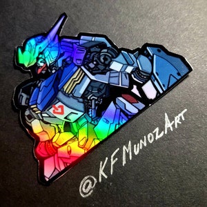 Gundam Barbatos Mobile Suit Holographic Sticker Peeker