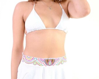 Handmade white coverup - skirt coverup