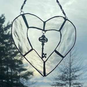 Key to My Heart Stained Glass Sun Catcher