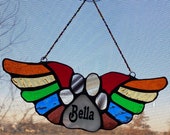 Pet Memorial (dog or cat) Rainbow Bridge Personalized Stained Glass Sun Catcher
