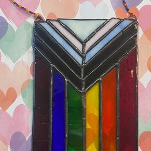Progress Pride Stained Glass Sun Catcher