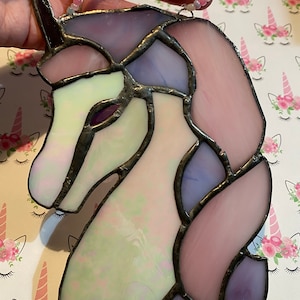 Unicorn Stained Glass Sun Catcher